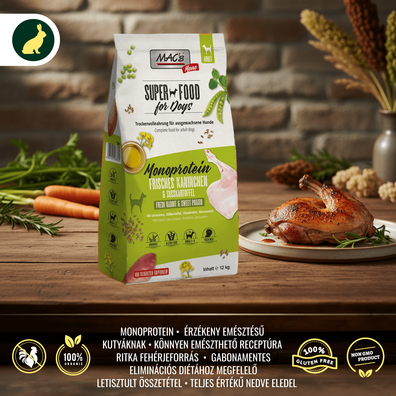 MAC's Dog Nyúl Monoprotein 12kg